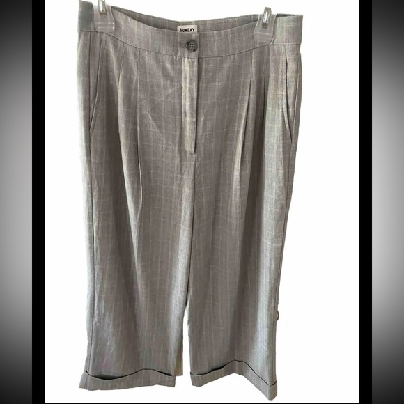 Aritzia Sunday Best Plaid wide Leg Trousers - Picture 2 of 6